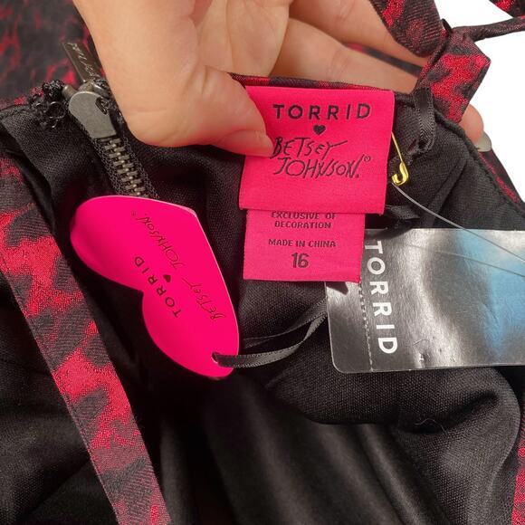 NWT Betsey Johnson X Torrid $148 Leopard Print Mini Babydoll Dress SZ 16 - Picture 13 of 14